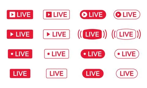 Live Streaming Sticker Stock Illustration