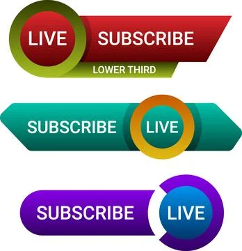 Live Streaming Subscribe Lower Thirds Vector Template Bundle イラスト素材