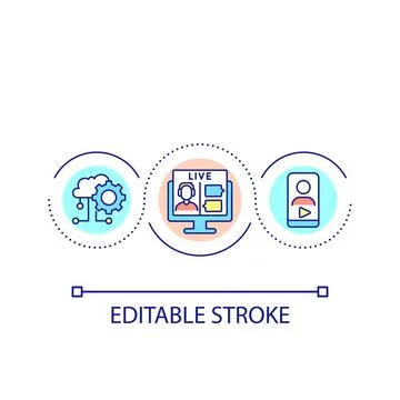 Live streaming technology loop concept icon 스톡 일러스트