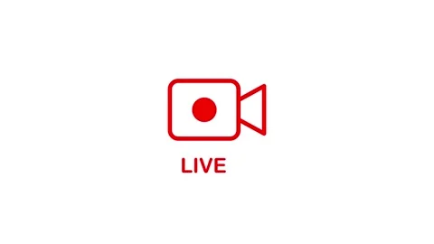 Live streaming video camera icon animation with blinking red recording ligh.. Stock Footage 329145203
