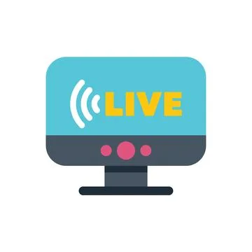 Live streaming video on desktop computer screen displaying breaking news Stock Illustration