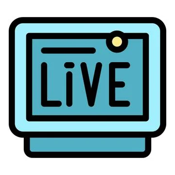 Live streaming video player interface showing live content Illustrazione stock