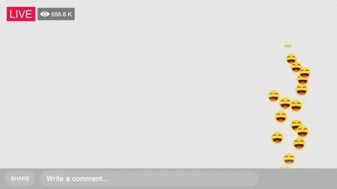 Live Streaming with video views increasing and emoticon icon Stock Footage 148565908