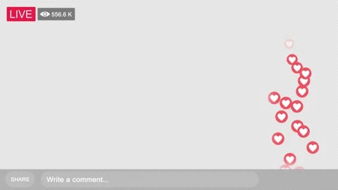 Live Streaming with video views increasing and emoticon icon Stock Footage 148568320