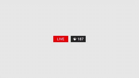 Live streaming views counter animation with transparent background Stock Footage 334518558