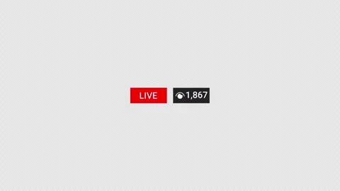 Live streaming views counter animation with transparent background Stock Footage 334518656