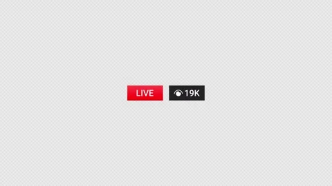 Live streaming views counter animation with transparent background Stock Footage 334518741