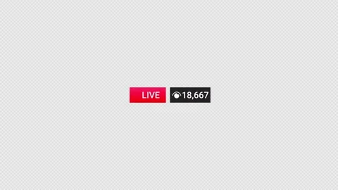 Live streaming views counter animation with transparent background Stock Footage 334518864