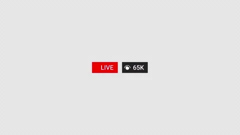 Live streaming views counter animation with transparent background Stock Footage 334518981