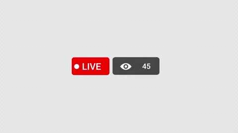 Live streaming views counter animation with transparent background Stock Footage 346606391