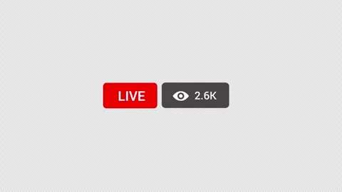 Live streaming views counter animation with transparent background Stock Footage 346606399