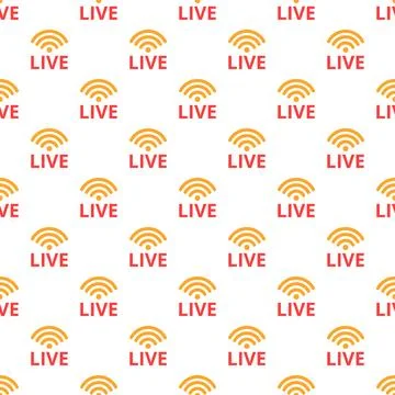 Live streaming wifi signal pattern broadcasting online content Stock Illustration