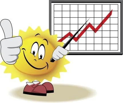 Live sun with face, arms and feet Stock Illustration