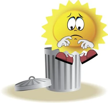 Live sun with face, arms and feet Stock Illustration