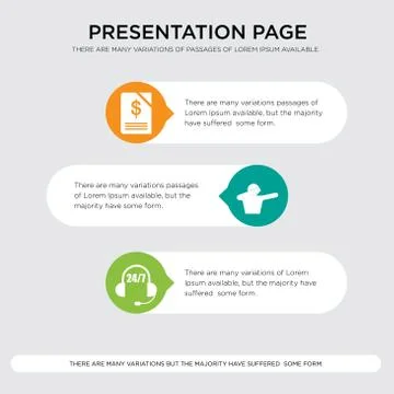 Live support, dab, request a quote presentation design template in orange, gr Stock Illustration