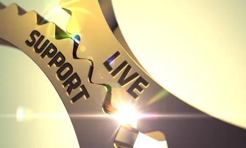 Live Support on Golden Gears Stock Illustration