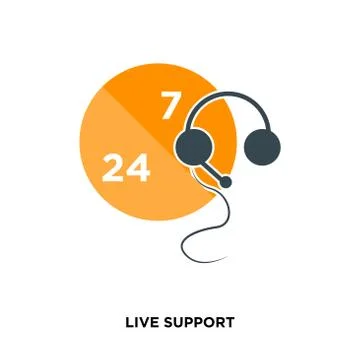 Live support icon isolated on white background for your web, mobile and app d Stock Illustration