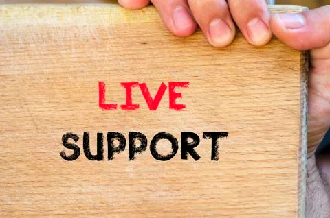 Live support text concept Stock Photos