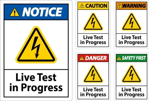Live Test In Progress Sign On White Background Stock Illustration
