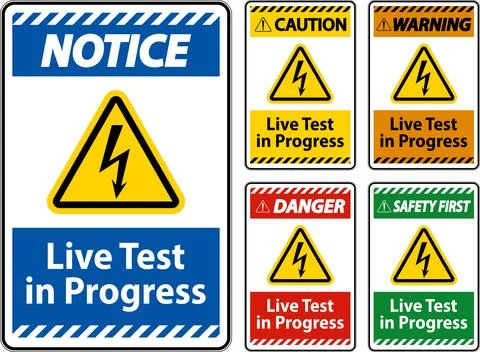 Live Test In Progress Sign On White Background Stock Illustration