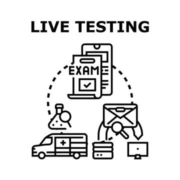 Live testing concept for various examination procedures Illustrazione stock