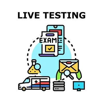 Live testing concept for various examination procedures Illustrazione stock