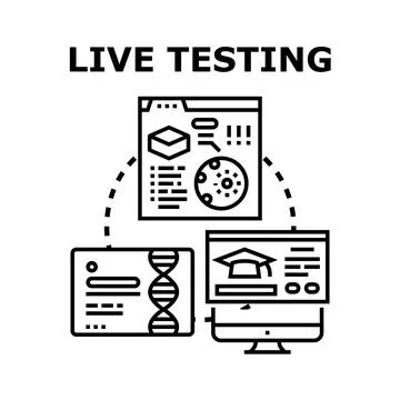 Live testing of software development and research Stockillustratie