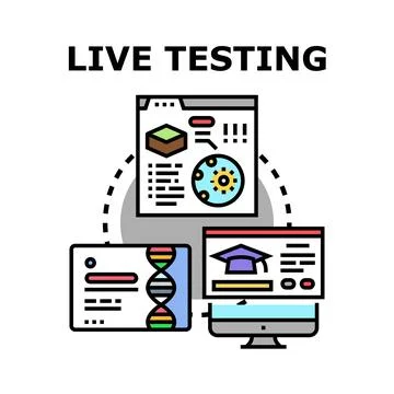 Live testing of software development and research Illustrazione stock