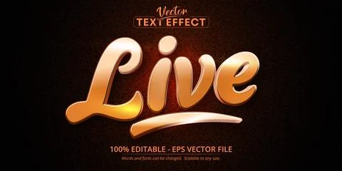 Live text, calligraphy style editable text effect Stock Illustration