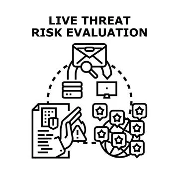 Live threat risk evaluation in cybersecurity ecosystem Illustrazione stock