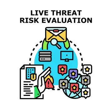 Live threat risk evaluation in cybersecurity ecosystem Illustrazione stock