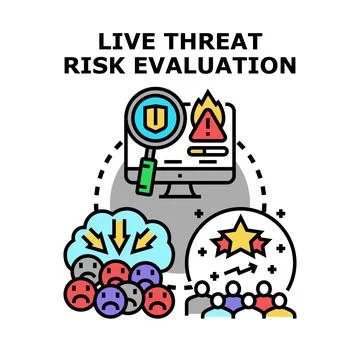 Live threat risk evaluation process illustration 库存插图