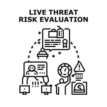 Live threat risk evaluation processing business data Stockillustratie