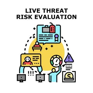 Live threat risk evaluation processing business data Stockillustratie