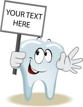 Live tooth with face, arms and eyes Stock Illustration