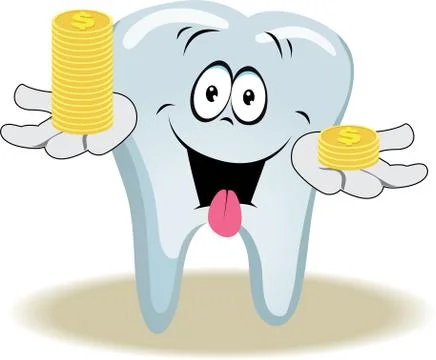 Live tooth with face, arms and eyes Stock Illustration