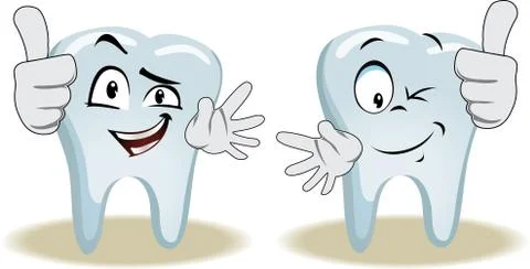 Live tooth with face, arms and eyes Stock Illustration