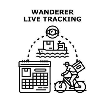 Live tracking global delivery logistic and transportation service 스톡 일러스트