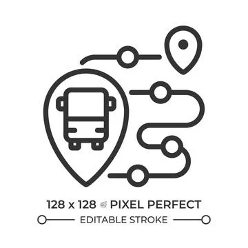 Live tracking pixel perfect line icon Stock Illustration