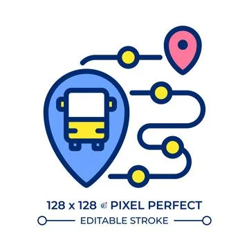 Live tracking pixel perfect line color icon Stock Illustration