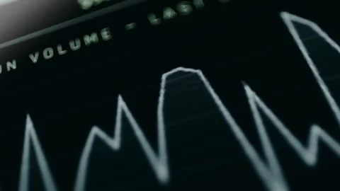 Live transaction volume chart with animated area fill from a Financial Database Stock Footage 331569343