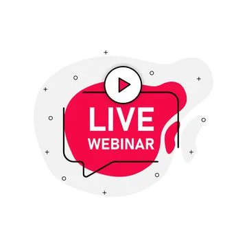 Live vebinar abstraction red stamp vector isolated on white background. Vecto Stock Illustration
