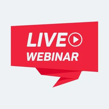 Live vebinar abstraction red stamp vector isolated on white background. Vector Stock Illustration