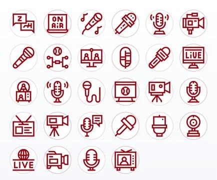 Live Vector Icon Toolkit featuring 28 PIXEL Perfect 128x128 Bold Line element Stock Illustration