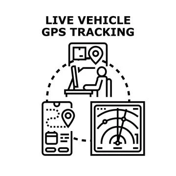 Live vehicle gps tracking system concept vector illustration Stock Illustration