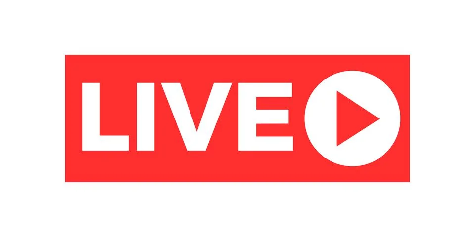Live video broadcast button vector icon Stock Illustration