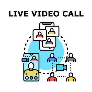 Live video call communication using online mobile application platform Stock Illustration