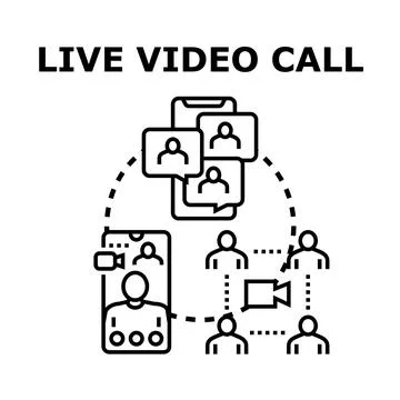 Live video call communication using online mobile application platform Stock Illustration