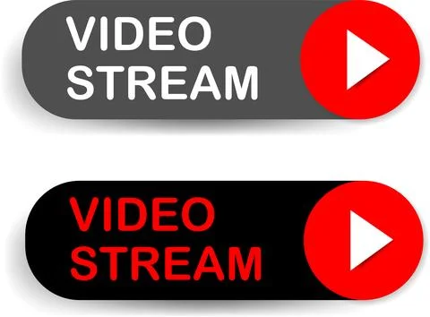 Live video stream button, play button shape 스톡 일러스트