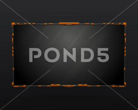 Live video stream webcam overlay futuristic gui screen panel frame ...